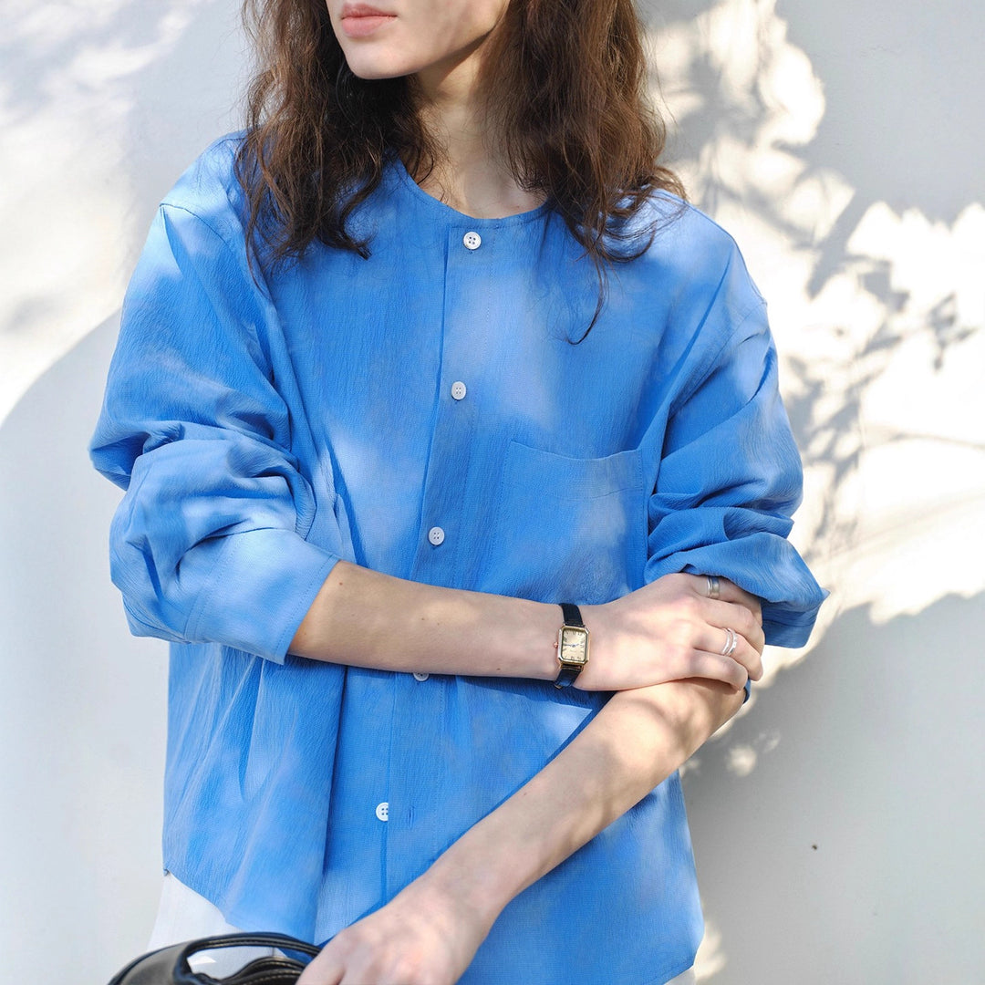 Damen Bequeme und lässige Bluse mit Knopfdetail Shop Nory