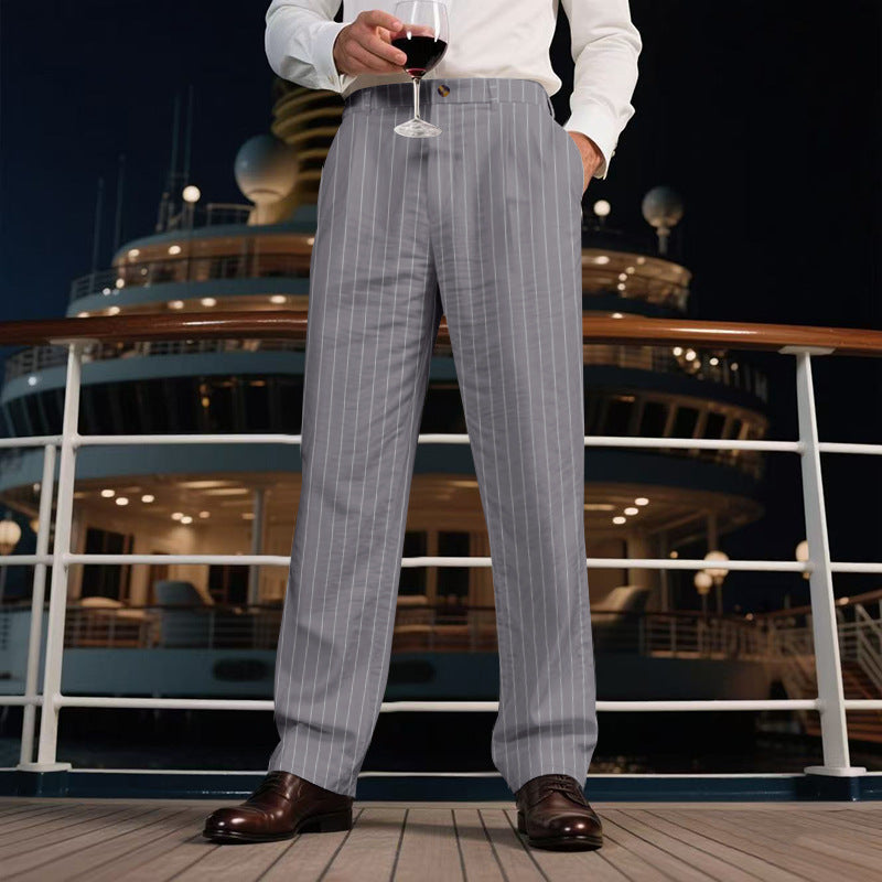 Herren elegante Streifen-Hose