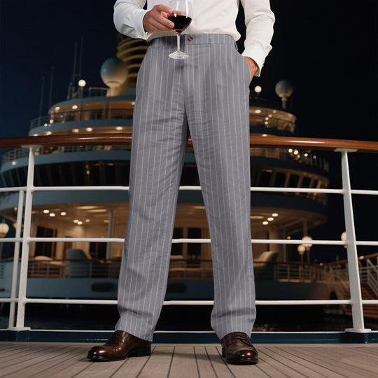 Herren elegante Streifen-Hose