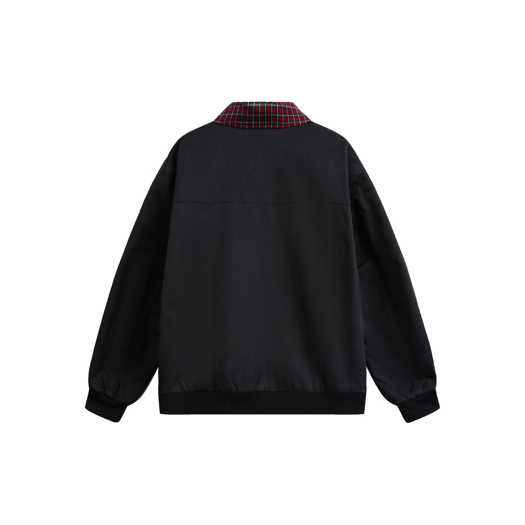 Unisex Wende‑Bomberjacke mit Karofutter, Reißverschluss und gerippten Bündchen Shop Nory