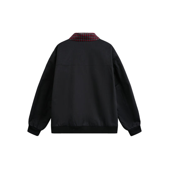 Unisex Wende‑Bomberjacke mit Karofutter, Reißverschluss und gerippten Bündchen Shop Nory