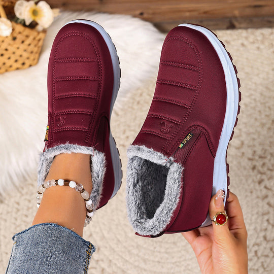 Damen Winter Slip-On Sneaker | Warmes Futter & Rutschfeste Sohle | Große Größen