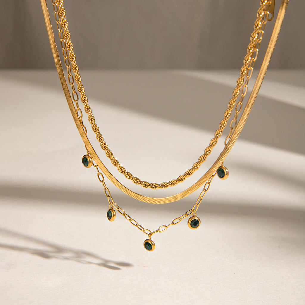 Damen multi-layered Kette mit eleganten Anhängern Shop Nory