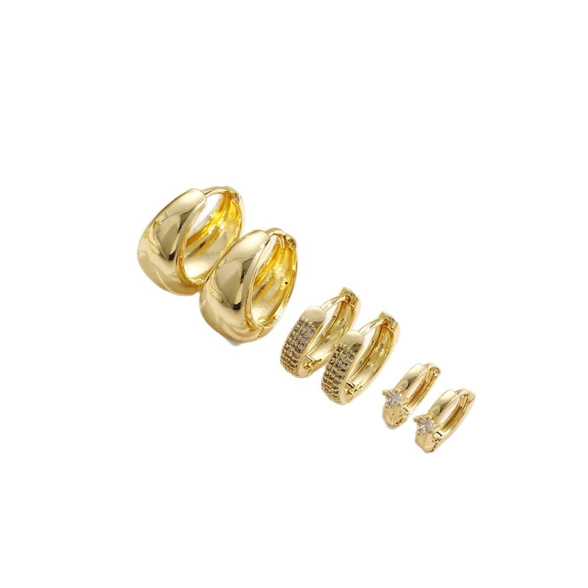 Damen Ohrringe Set mit funkelnden Zirkonia und geschwungenem Design Shop Nory
