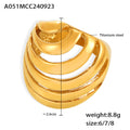 Damenring mit geometrischem Wellenmuster aus Titanstahl Shop Nory