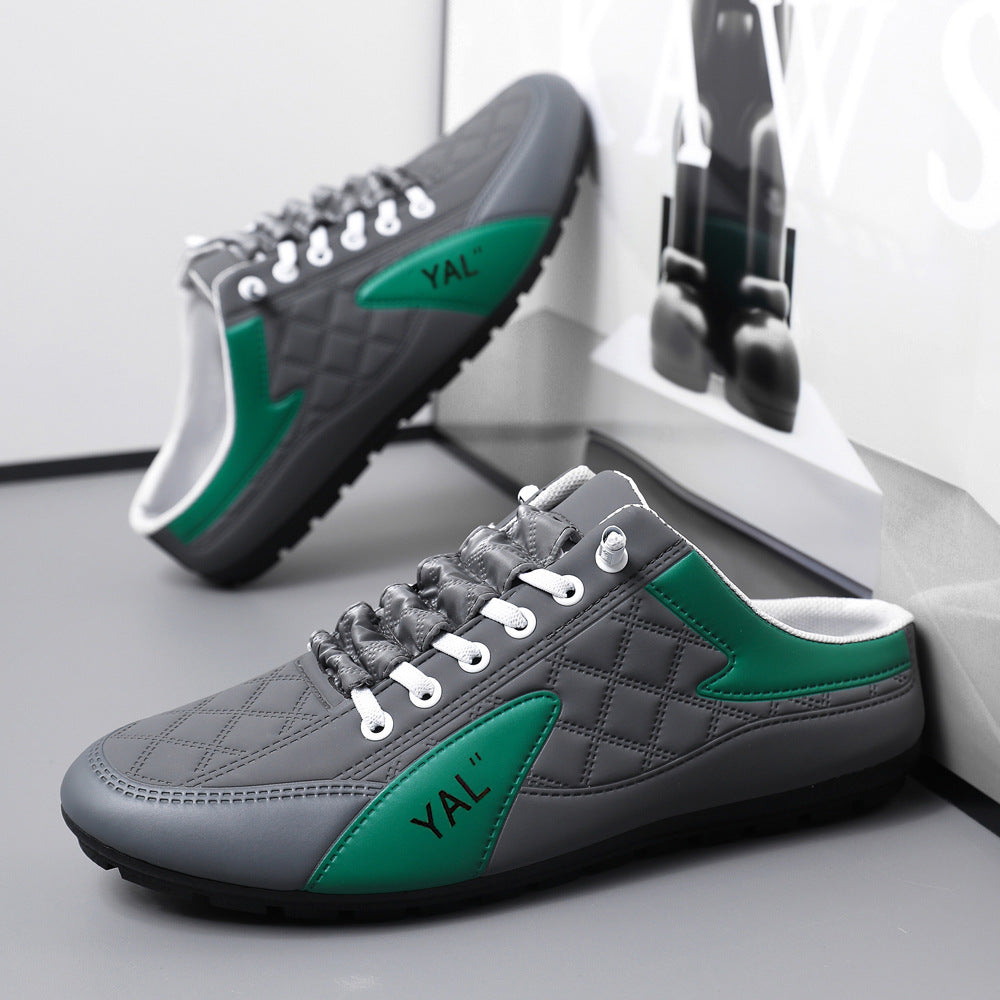 Herren Slipper-Sneaker im Mule-Design mit dekorativer Schnürung und gesteppter Kunstleder-Optik Shop Nory