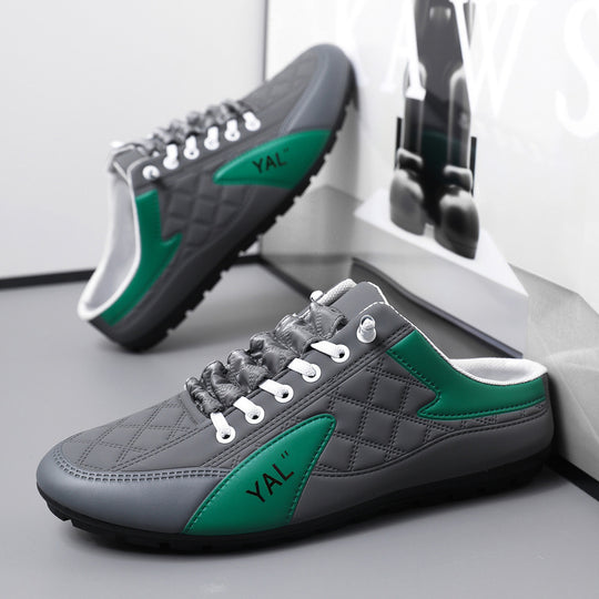 Herren Slipper-Sneaker im Mule-Design mit dekorativer Schnürung und gesteppter Kunstleder-Optik Shop Nory