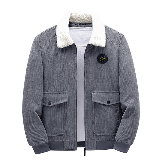 Herren Lässige Cordjacke mit Teddykragen Shop Nory