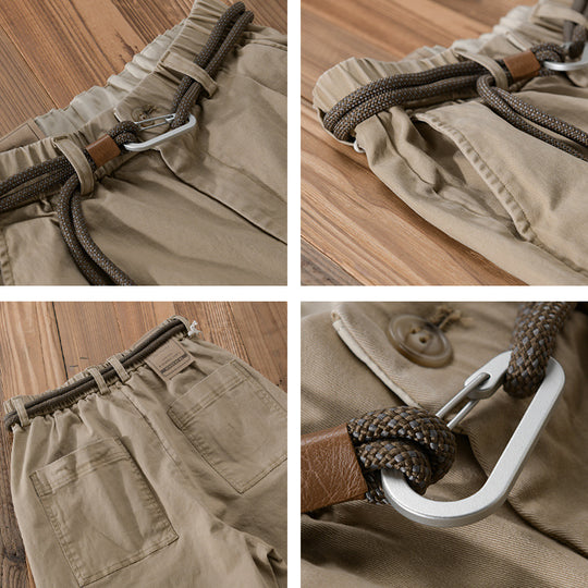 Herren Kordelbund-Tapered-Hose aus Baumwollmix mit elastischem Bund und konischem Bein Shop Nory