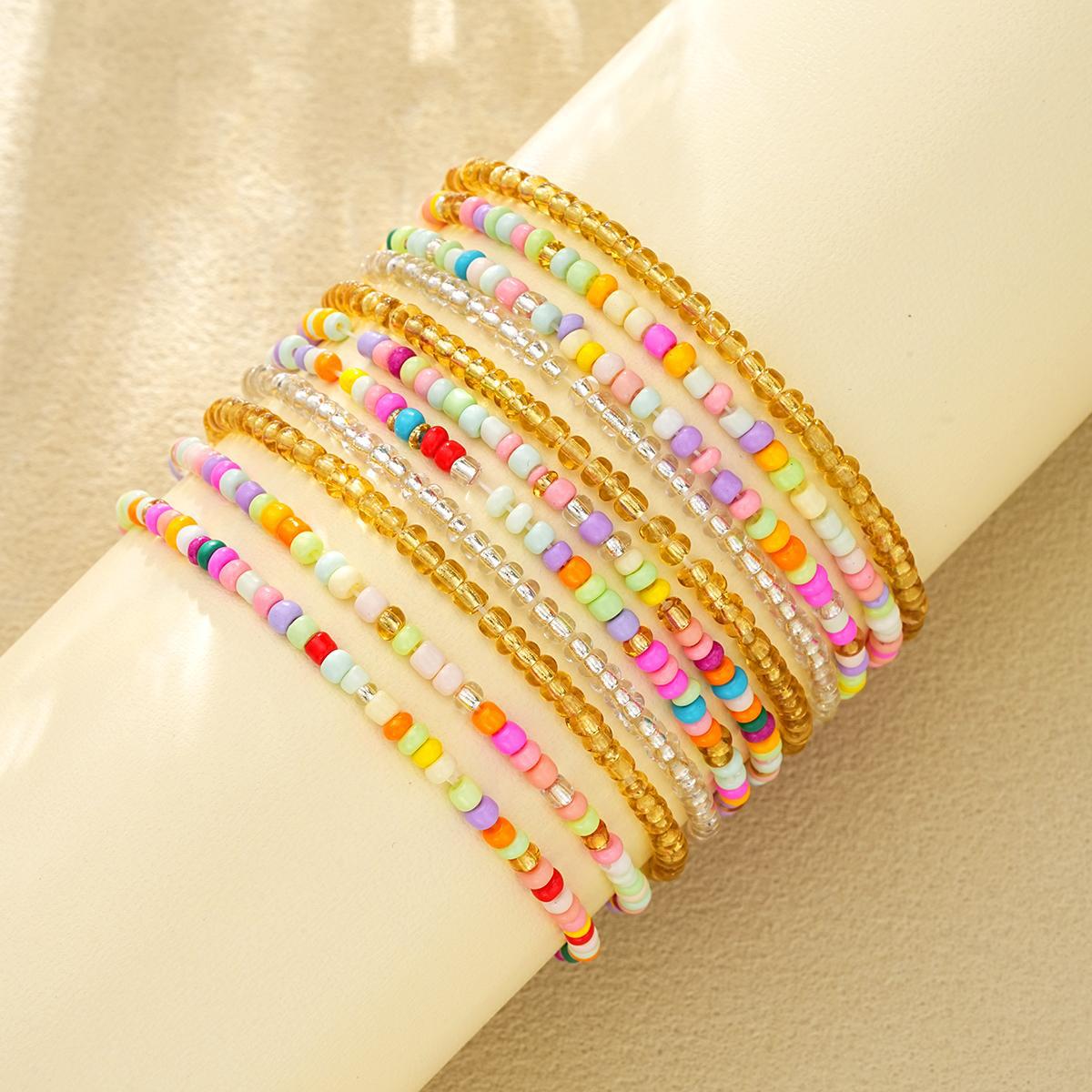 Damen Armband-Set mit bunten Perlen und funkelnden Akzenten Shop Nory