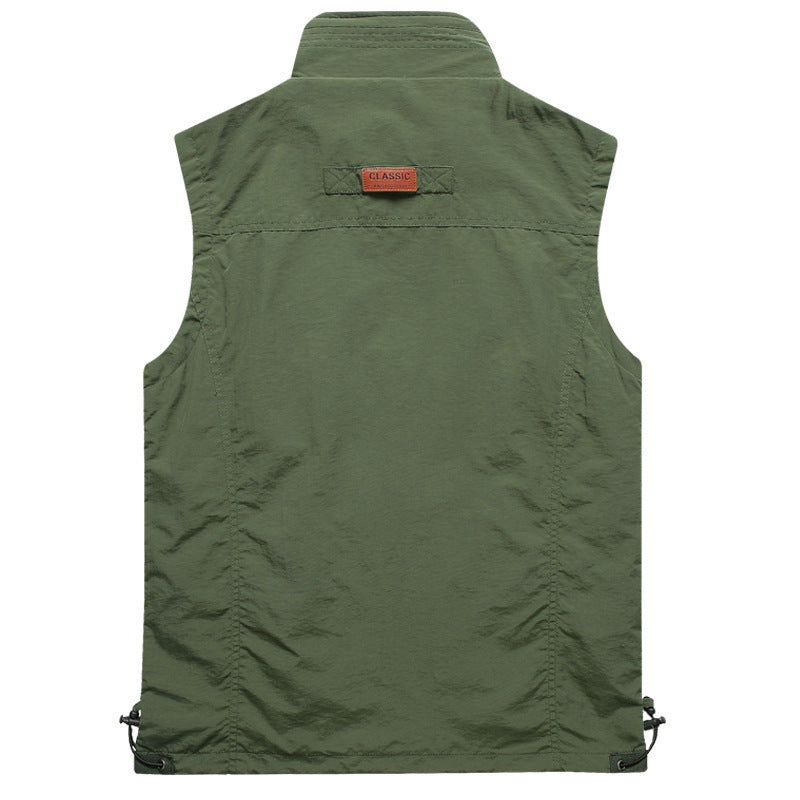 Herren Outdoor-Utility-Weste mit Mehrfach-Taschen, Reißverschluss und Mesh-Futter Shop Nory