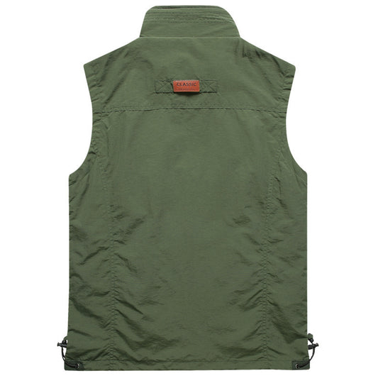 Herren Outdoor-Utility-Weste mit Mehrfach-Taschen, Reißverschluss und Mesh-Futter Shop Nory