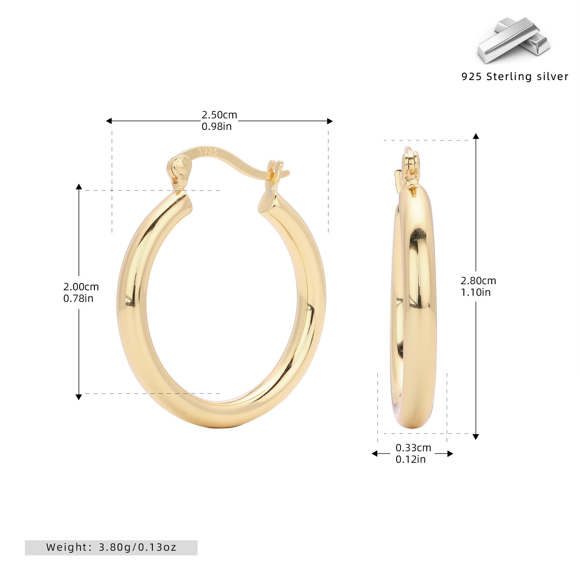Damen Creolenohrringe mit elegantem und zeitlosem Design aus hochwertigem 925 Sterling Silber Shop Nory
