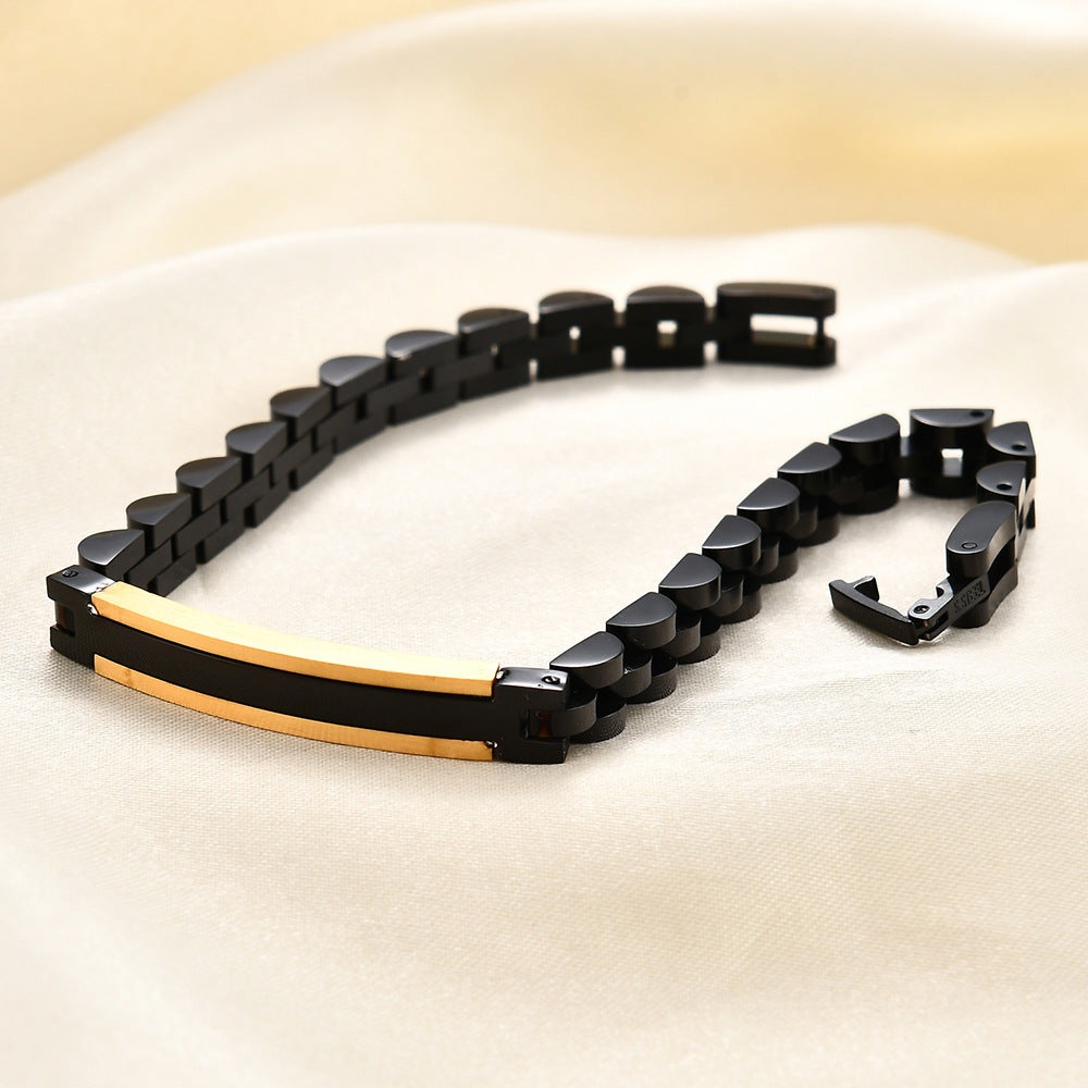 Damen Armband mit modernem Gliederdesign und gravierbarem Plättchen Shop Nory