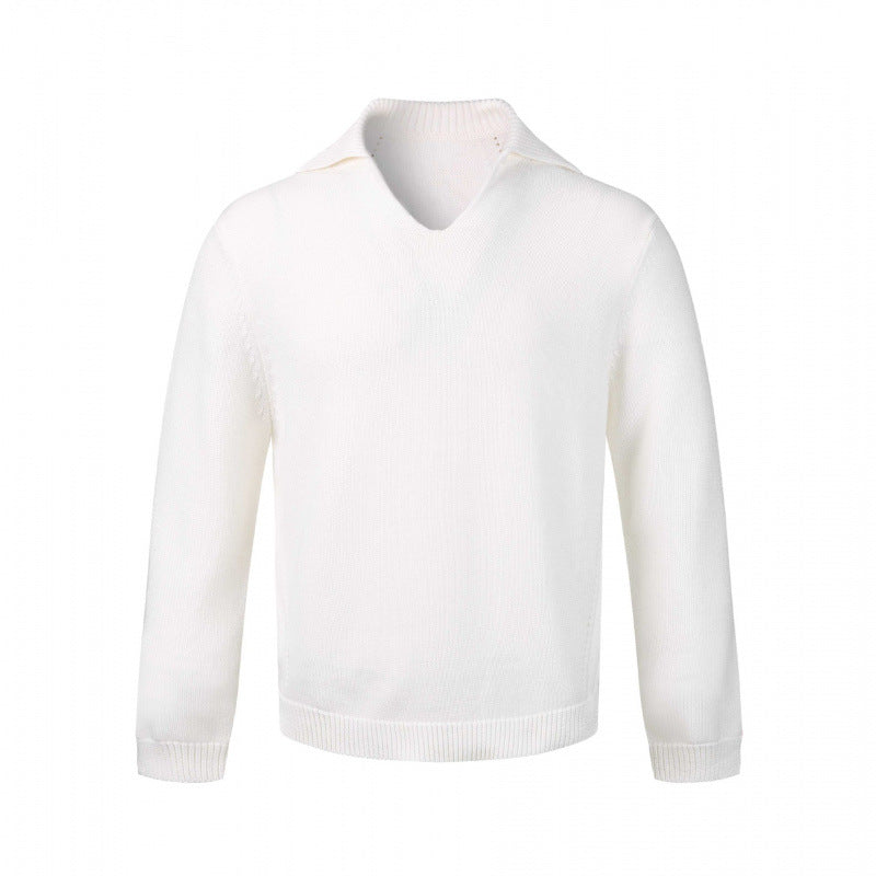 Herren Feinstrickpullover mit V-Ausschnitt und umgelegtem Hemdkragen Shop Nory