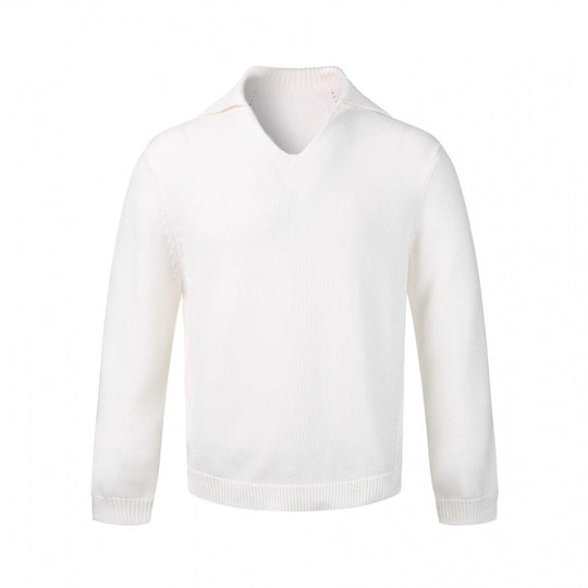 Herren Feinstrickpullover mit V-Ausschnitt und umgelegtem Hemdkragen Shop Nory