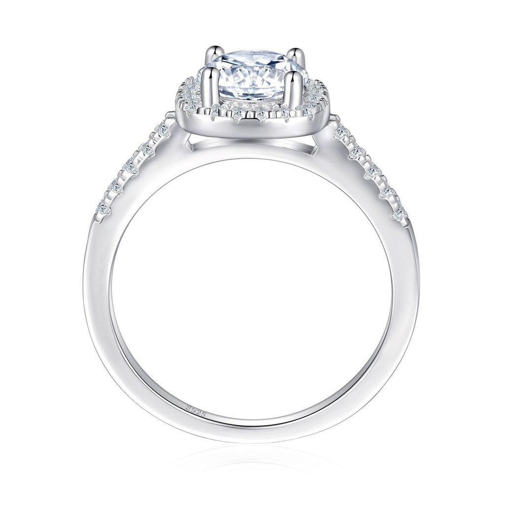 Damen Verlobungsring mit filigranem Pavé-Besatz und strahlendem Hauptstein Shop Nory