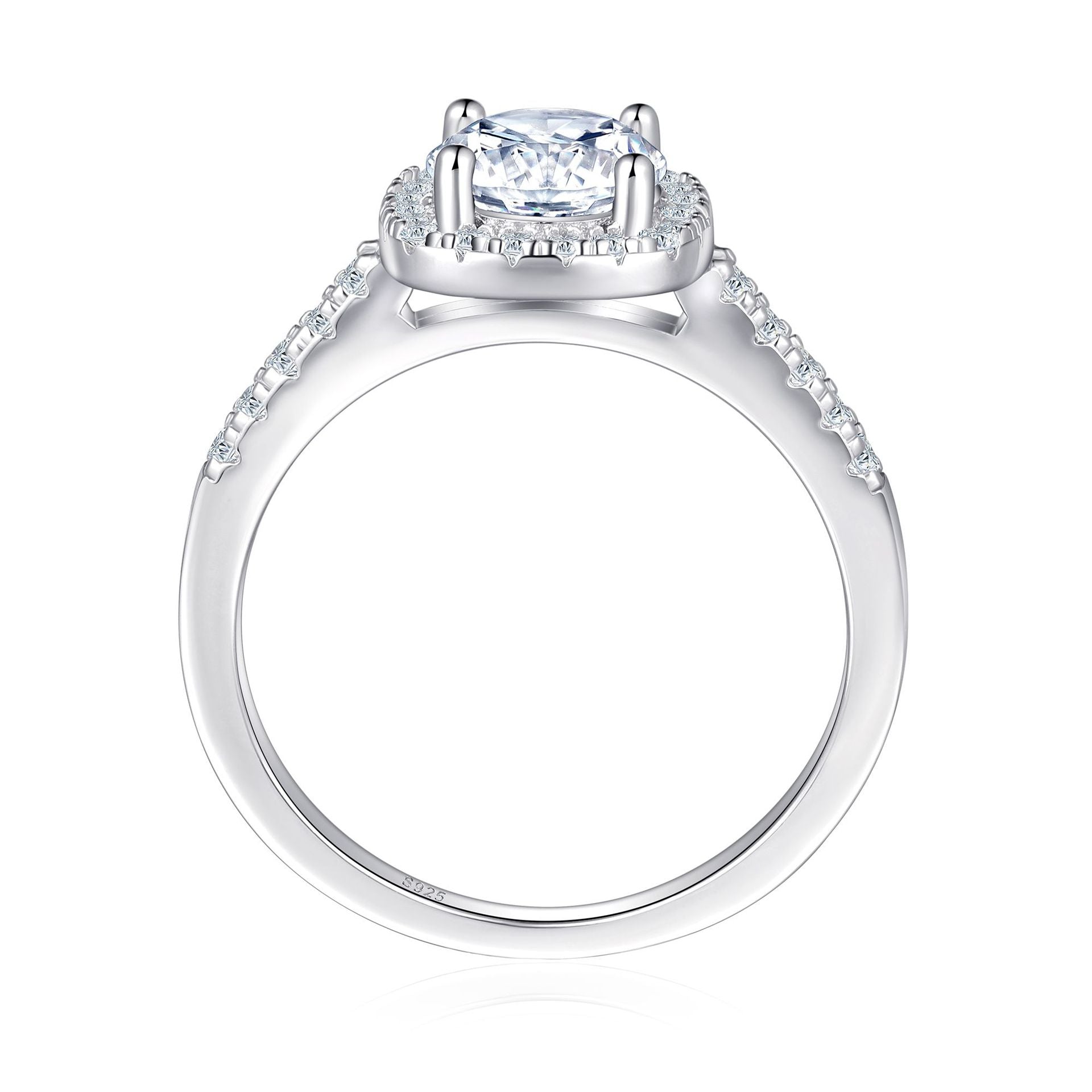 Damen Verlobungsring mit filigranem Pavé-Besatz und strahlendem Hauptstein Shop Nory