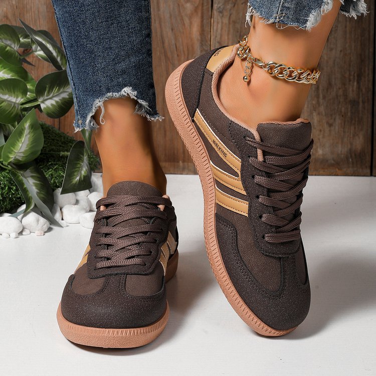 Damen Retro-Sneaker mit Veloursleder-Optik, gepolstertem Komfortfußbett und profilierter Gummilaufsohle Shop Nory