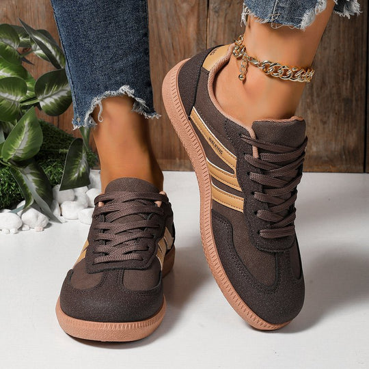 Damen Retro-Sneaker mit Veloursleder-Optik, gepolstertem Komfortfußbett und profilierter Gummilaufsohle Shop Nory