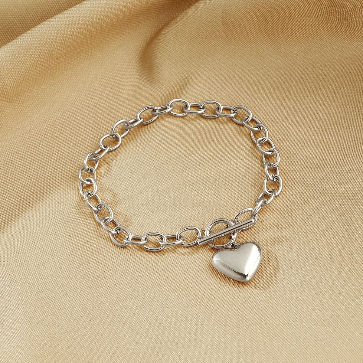 Damen Herzanhänger Chunky Kettenhalskette Shop Nory