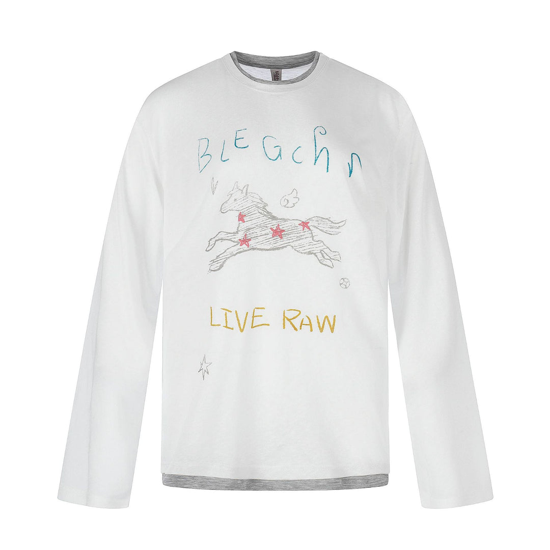 Damen Langarmshirt mit illustrativem Pferde‑Print und Lagenoptik Shop Nory