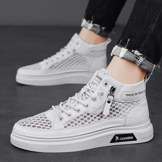 Damen High-Top Sneakers mit atmungsaktivem Netzdesign und dämpfender Sohle