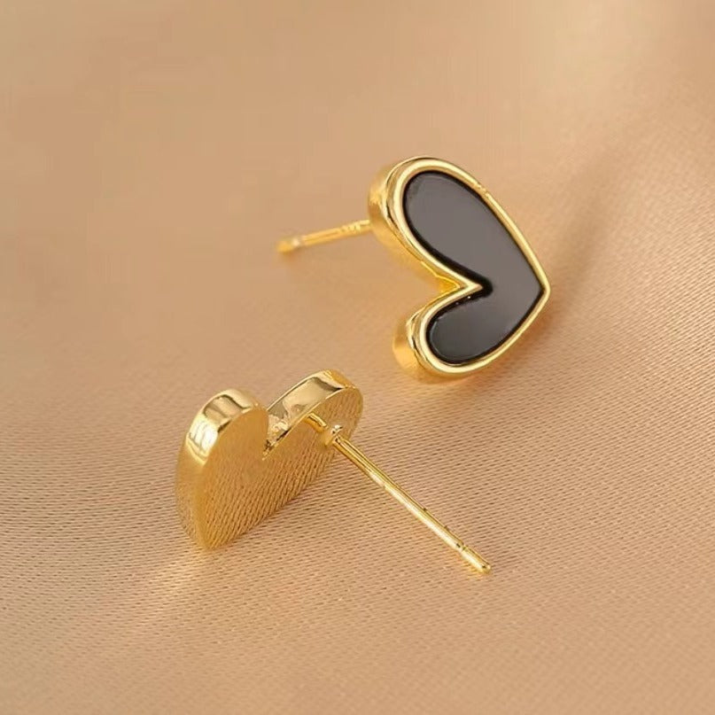Damen Herzförmige Ohrringe mit Perlmutt Shop Nory
