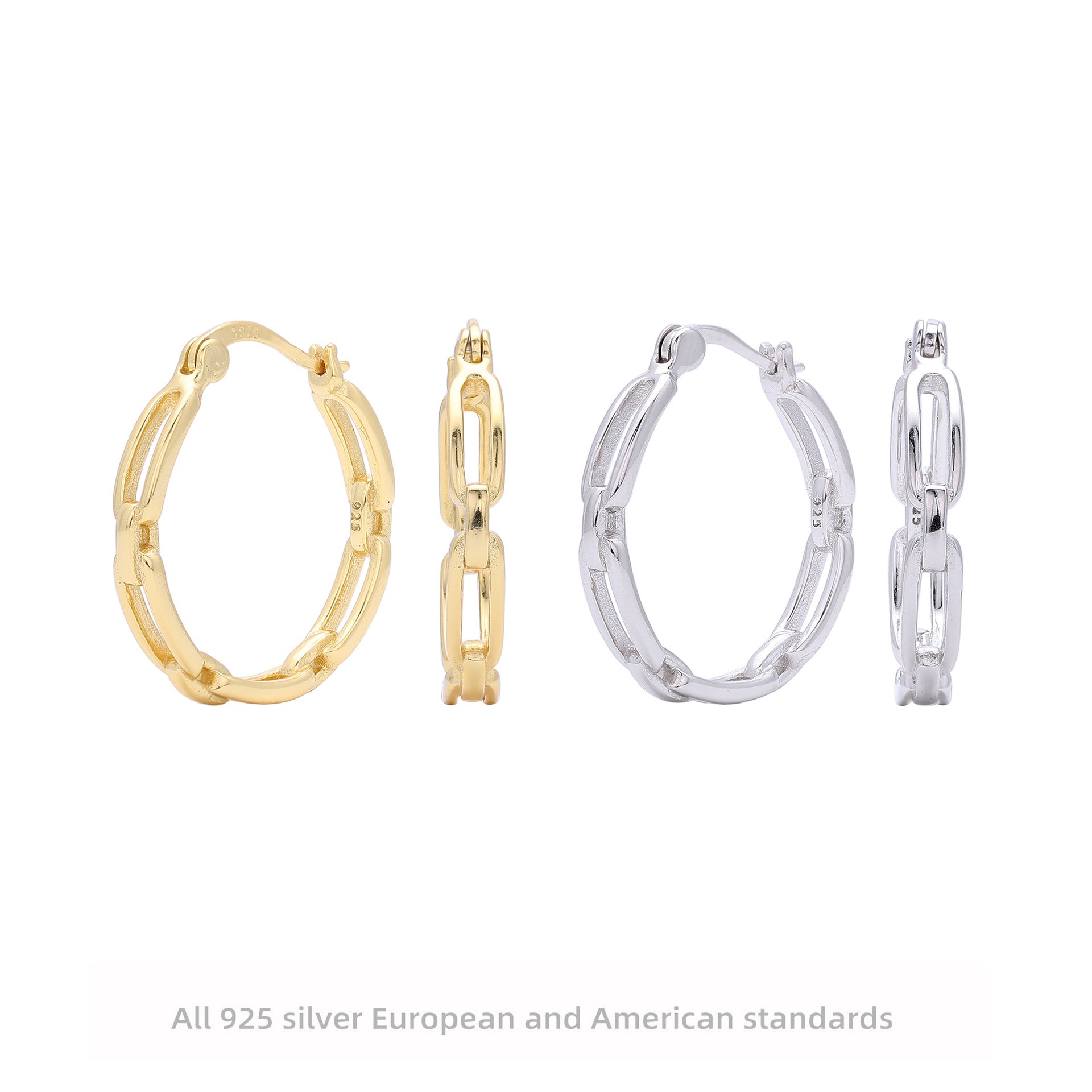Damen Ohrhänger im modernen Kettendesign aus 925 Sterlingsilber Shop Nory