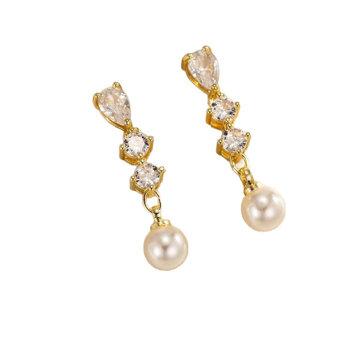 Damen Ohrhänger mit funkelnden Swarovski-Kristallen und eleganter Perlenakzent Shop Nory
