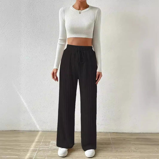 Damen Lässige Stretch-Hose mit elastischem Bund und praktischer Kordel