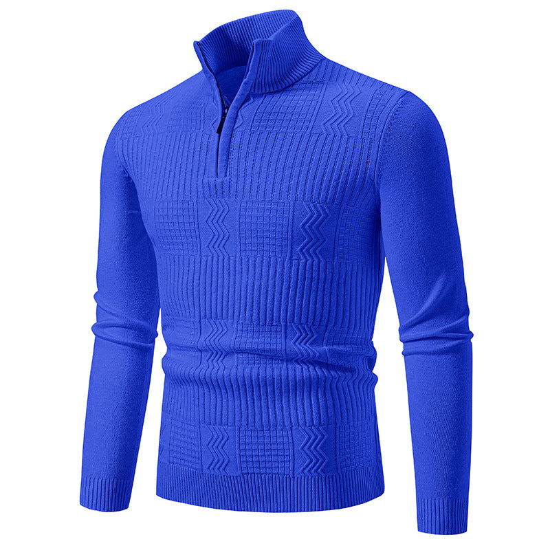 Herren Strukturierter Halbzip-Mockneck-Pullover mit Zopfmuster Shop Nory