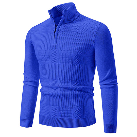 Herren Strukturierter Halbzip-Mockneck-Pullover mit Zopfmuster Shop Nory