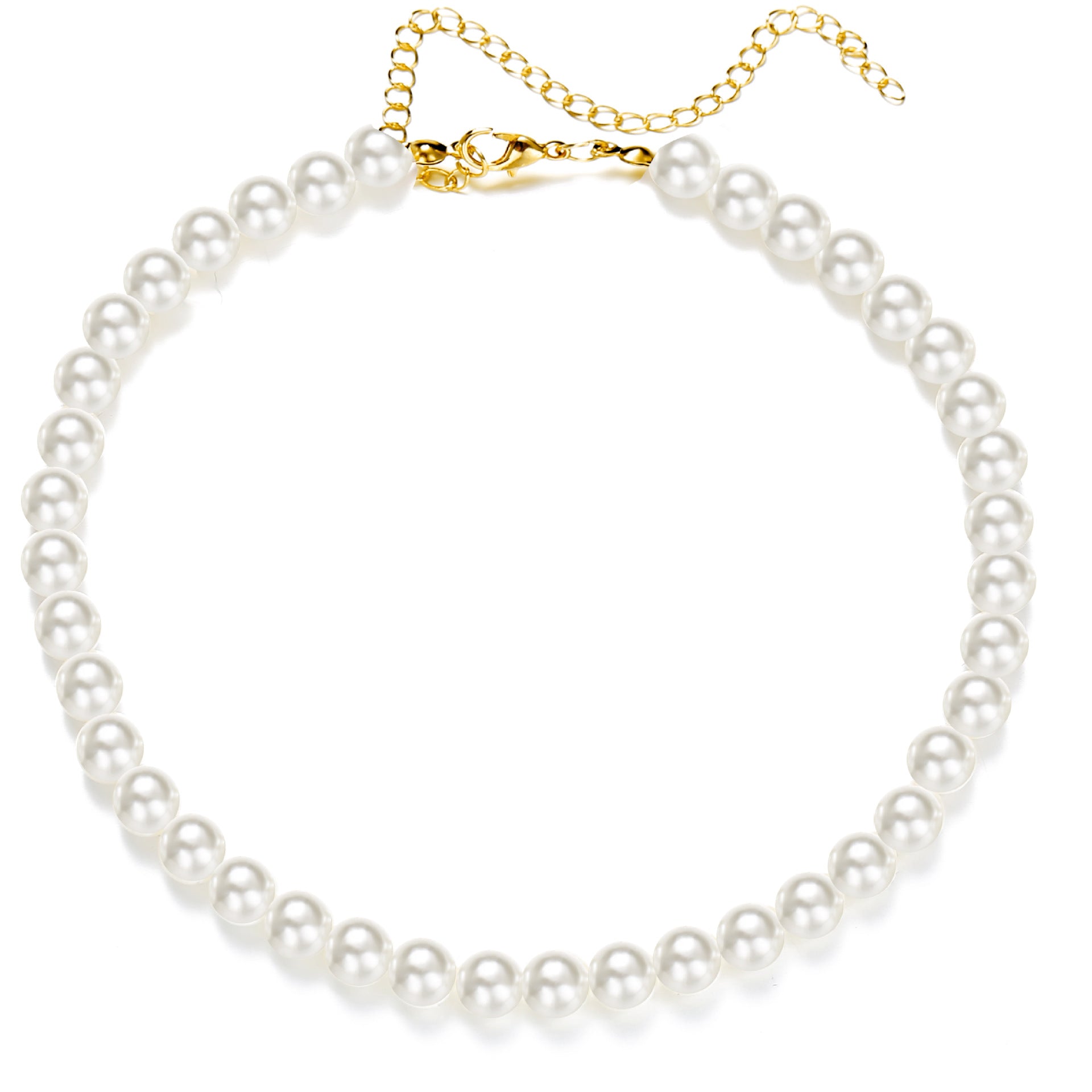 Damen Perlen-Halskette mit zarten goldenen Akzenten Shop Nory