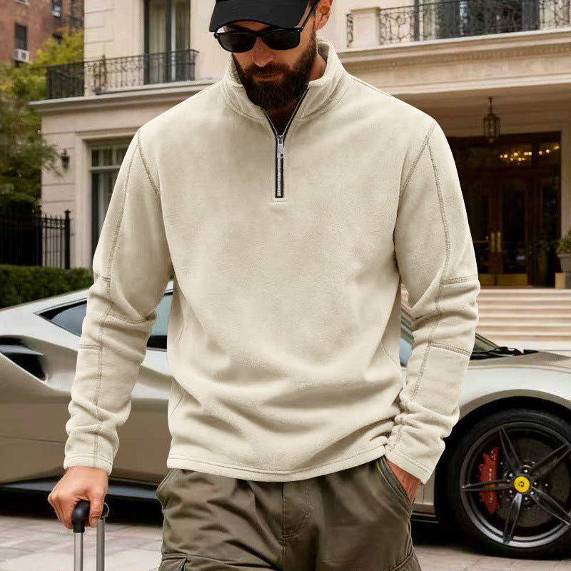Herren Halbzip-Sweatshirt mit Stehkragen und markanten Nahtdetails Shop Nory