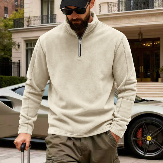 Herren Halbzip-Sweatshirt mit Stehkragen und markanten Nahtdetails Shop Nory