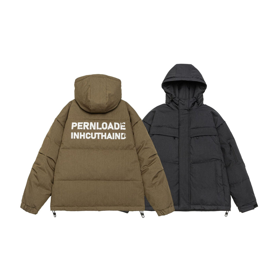 Herren Wattierte Winterparka mit Kapuze und Multitaschen Shop Nory