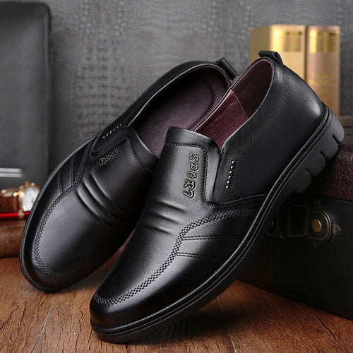 Herren Business-Casual Slipper aus glattem Kunstleder mit stoßdämpfender Gummisohle Shop Nory