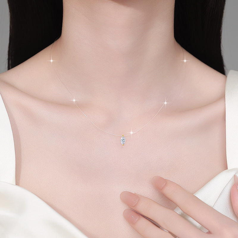 Damen Halskette mit elegantem Marquise-Anhänger Shop Nory