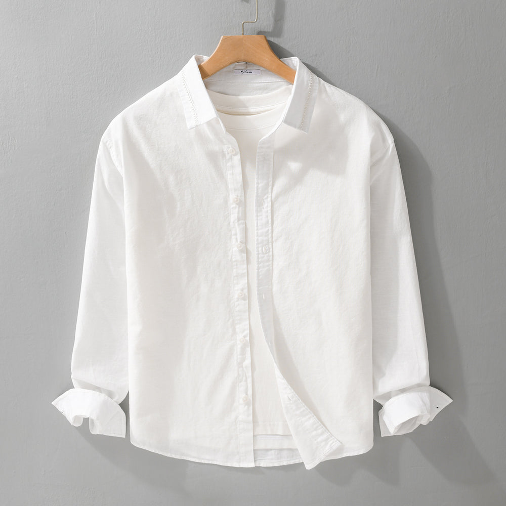 Herren Leichtes Baumwollhemd mit Lagen‑Look und Kentkragen Shop Nory