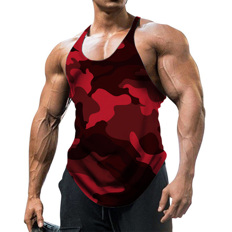 Herren ärmelloses Fitnessshirt im modernen Camouflage-Design