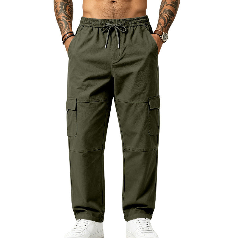 Herren Modern-lässige Cargo-Hose mit Elastikbund, Cargotaschen und verstärkten Knien Shop Nory