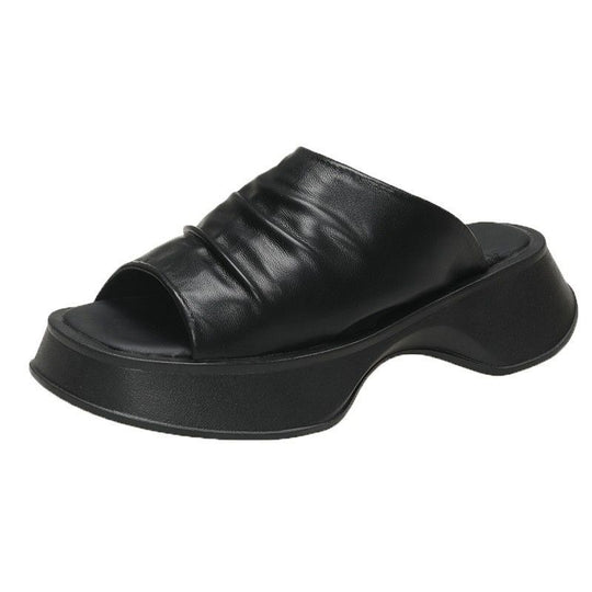 Damen Gepolsterte Plateau-Mules mit gerafftem Obermaterial und ergonomischer Komfortsohle Shop Nory