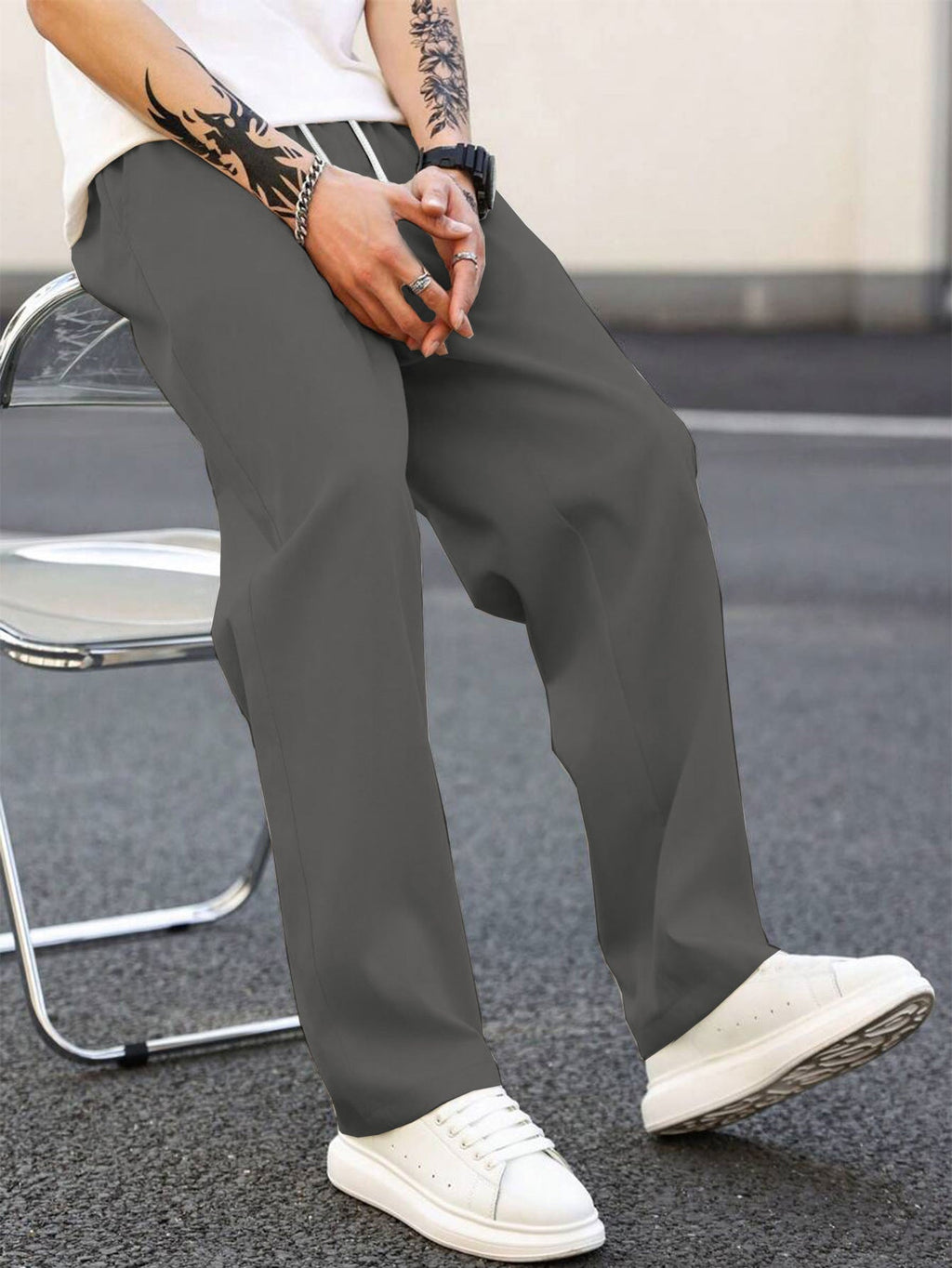 Herren modische Freizeithose mit weiter Passform und elastischem Bund ShopNory