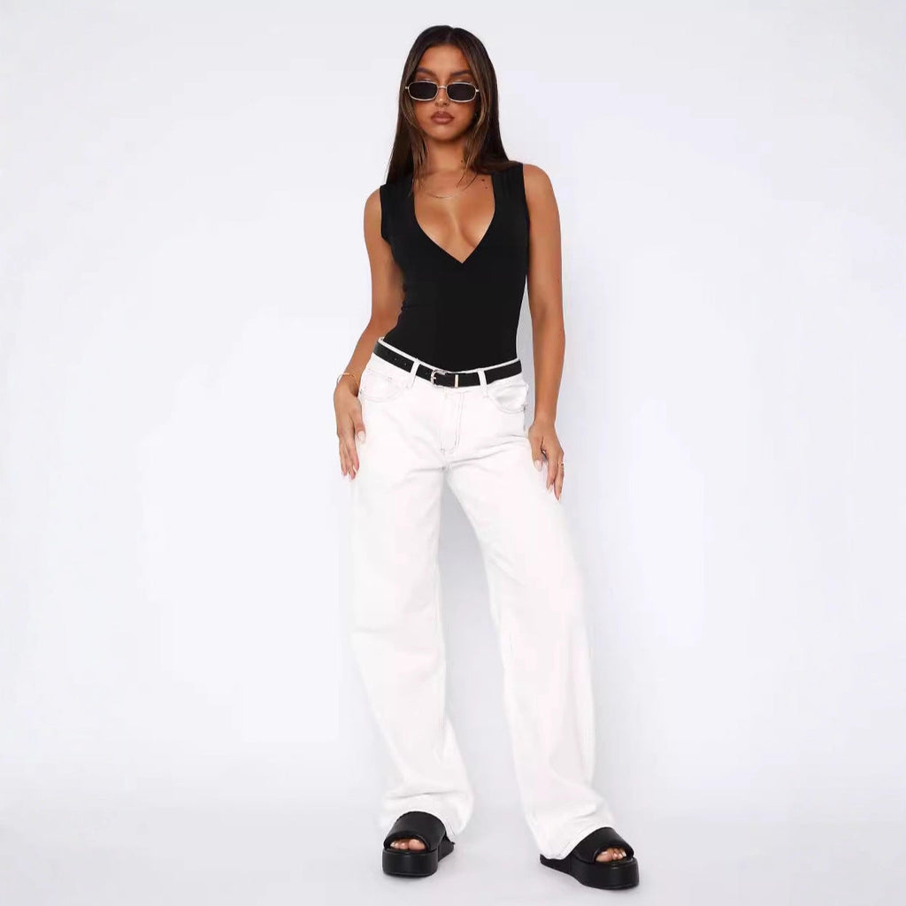 Damen Weite Jeans im lässigen High-Waist Schnitt