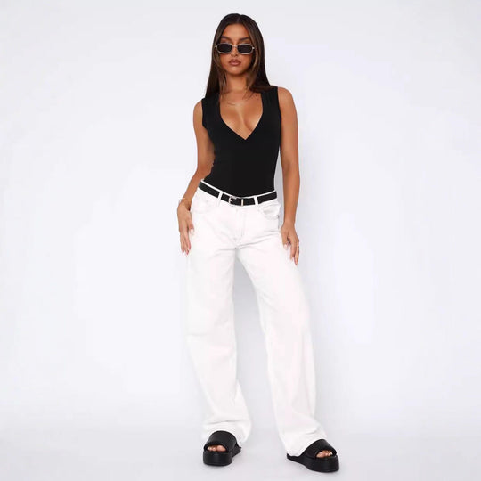 Damen Weite Jeans im lässigen High-Waist Schnitt