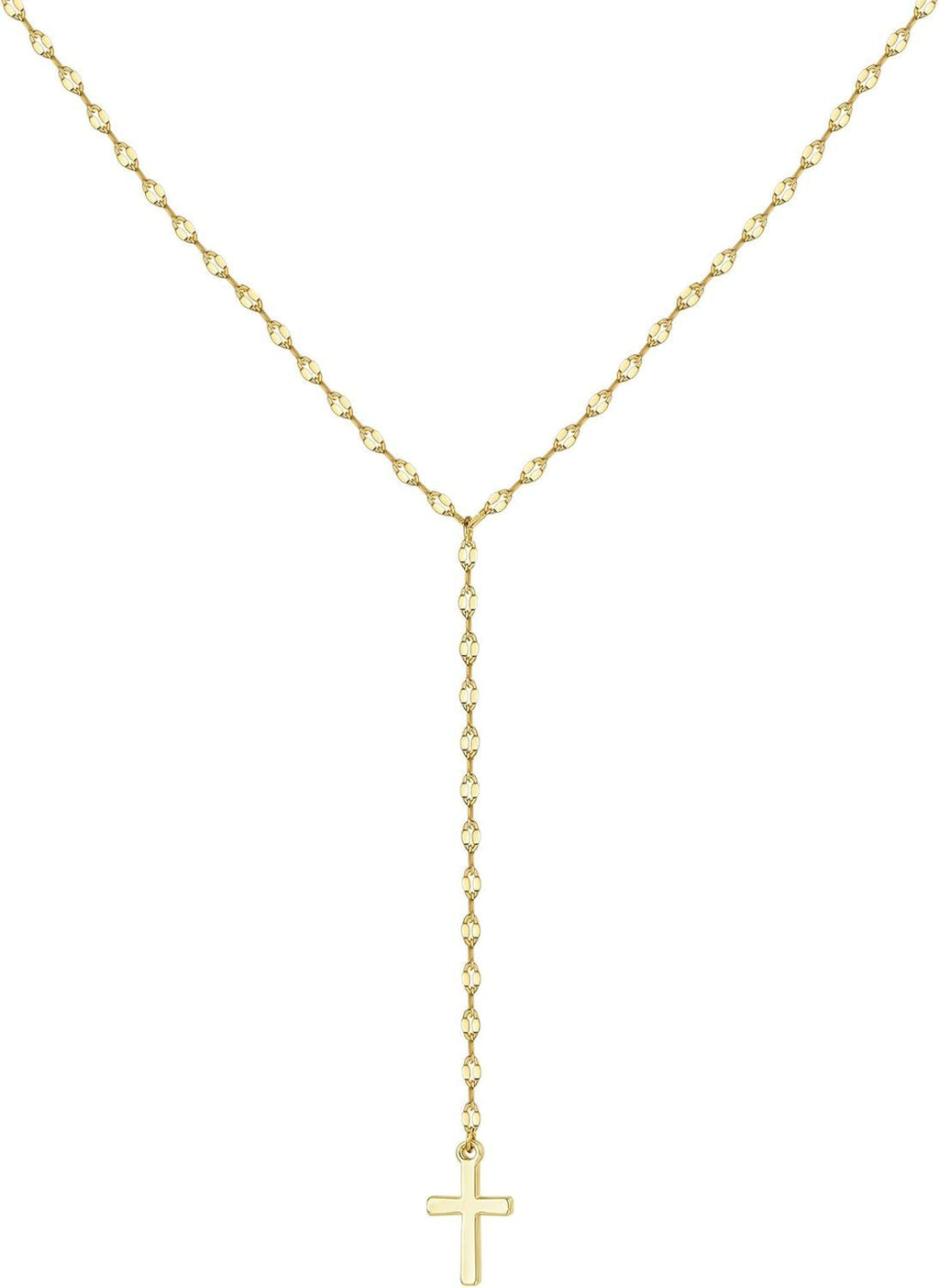 Damen moderne Layered Halskette mit funkelndem Kreuz-Anhänger und eleganter Kette Shop Nory