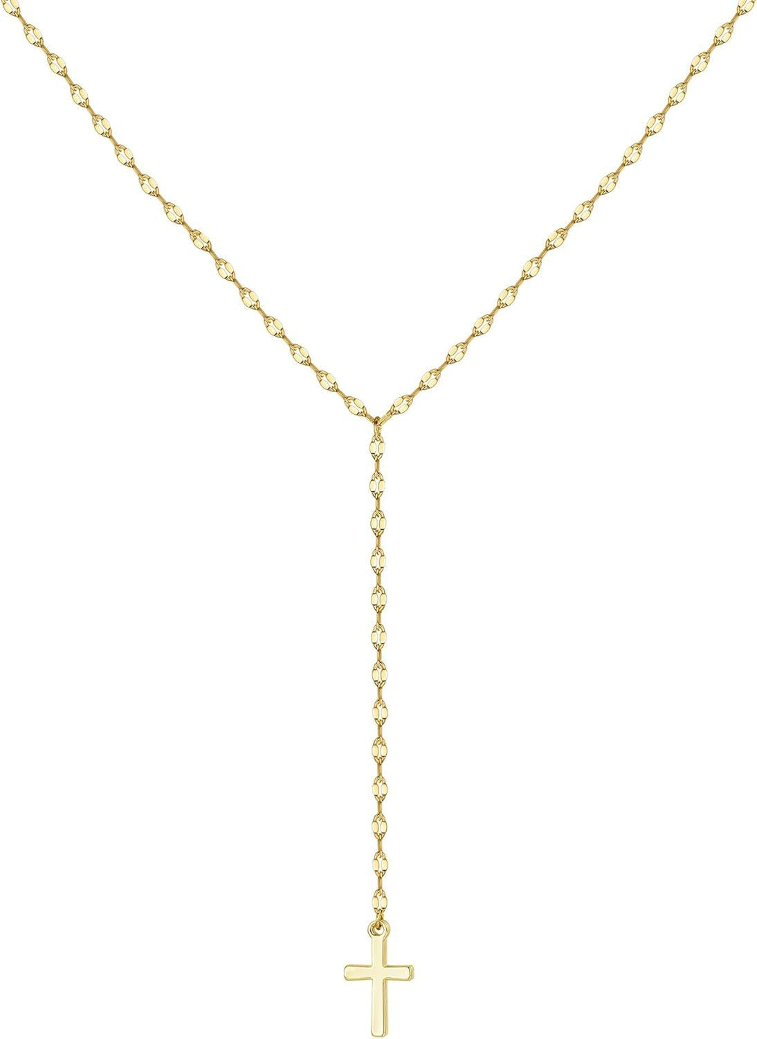Damen moderne Layered Halskette mit funkelndem Kreuz-Anhänger und eleganter Kette Shop Nory
