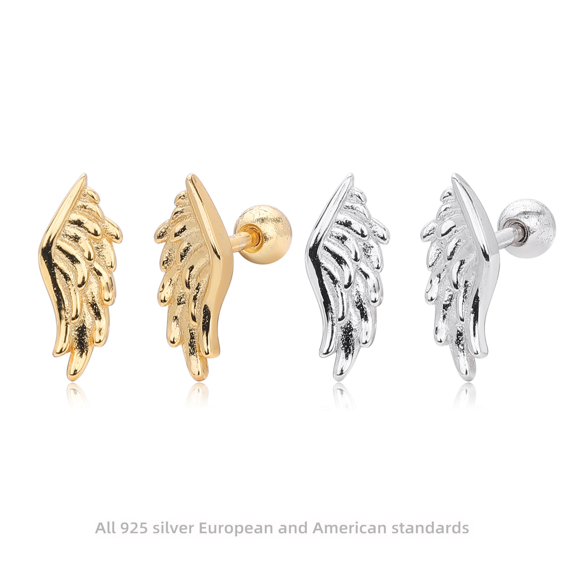 Damen Ohrstecker im stilvollen Flügel-Design aus hochwertigem 925 Sterling Silber Shop Nory