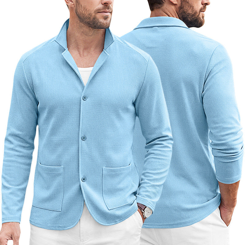 Herren Strickblazer-Cardigan mit Strukturstrick und aufgesetzten Taschen Shop Nory